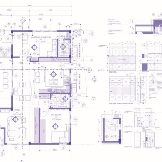 Working drawings for construction.